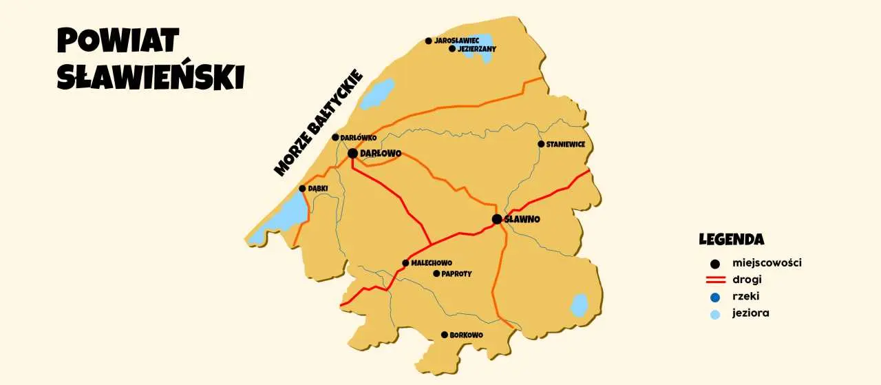 mapa powiat slawienski